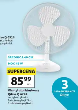Auchan Wentylator biurkowy Qilive Q.6724 oferta