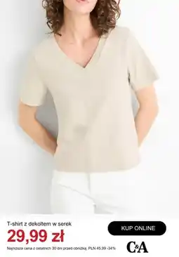 C&A T-shirt z dekoltem w serek C&A oferta