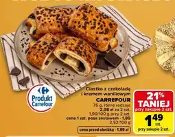 Carrefour Ciastko z czekoladą i kremem waniliowym oferta