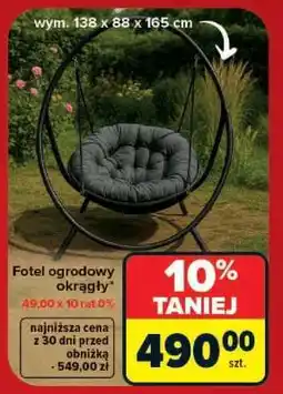 Carrefour Fotel ogrodowy okrągły oferta