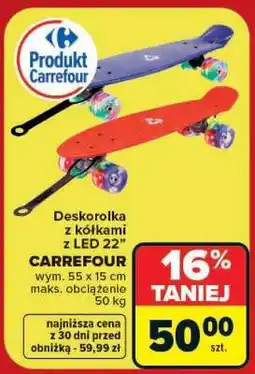 Carrefour Deskorolka z kółkami z LED 22” oferta