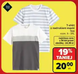 Carrefour T-shirt z nadrukiem męski oferta