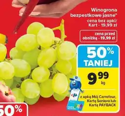 Carrefour Winogrona bezpestkowe jasne oferta
