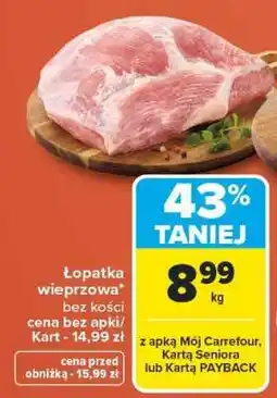 Carrefour łopatka wieprzowa oferta