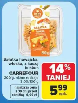 Carrefour Sałatka hawajska, włoska, z kaszą kuskus oferta