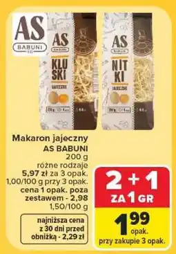 Carrefour Makaron jajeczny AS BABUNI oferta