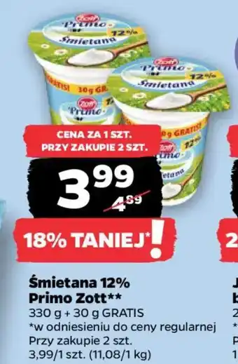 Netto Śmietana 12% Primo Zott oferta