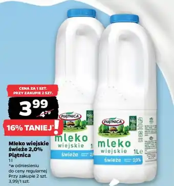 Netto Mleko wiejskie świeże 2,0% Piątnica oferta