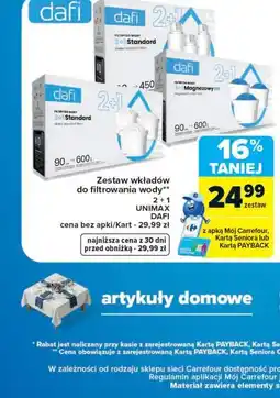 Carrefour Zestaw wkładów do filtrowania wody DAFI UNIMAX oferta
