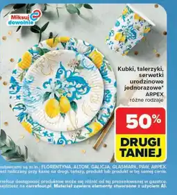 Carrefour Kubki, talerzyki, serwetki jednorazowe ARPEX oferta