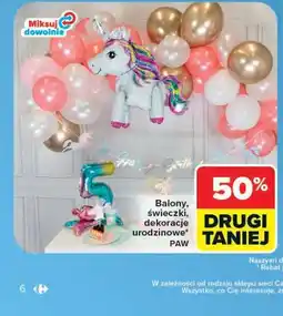 Carrefour Balony, świeczki, dekoracje urodzinowe PAW oferta