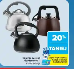 Carrefour Czajnik ze stali nierdzewnej oferta