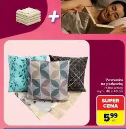 Carrefour Poszewka na poduszkę różne wzory wym. 40 x 40 cm oferta