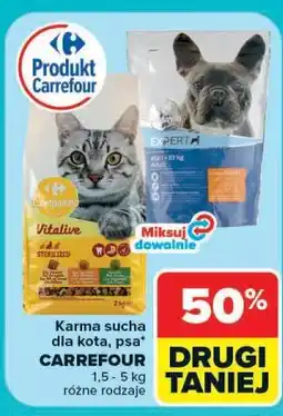 Carrefour Karma sucha dla kota, psa CARREFOUR oferta