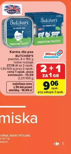 Carrefour Karma dla psa BUTCHER'S pasztet oferta
