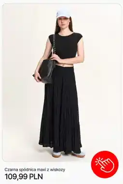 Cropp Spódnica maxi Cropp czarna z wiskozy oferta