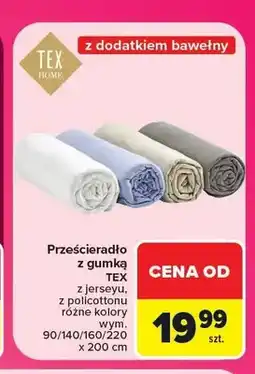 Carrefour Prześcieradło z gumką z jerseyu TEX oferta