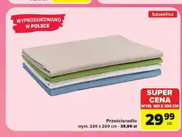 Carrefour Prześcieradło bawełniane 160x200 cm oferta