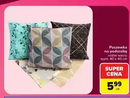 Carrefour Poszewka na poduszkę różne wzory 40x40 cm oferta