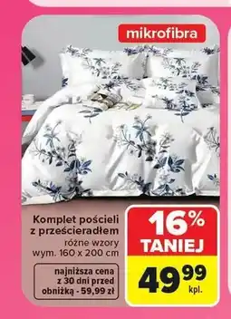 Carrefour Komplet pościeli z prześcieradłem mikrofibra oferta