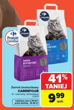 Carrefour Żwirek bentonitowy Companino naturalny oferta