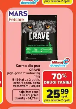 Carrefour Karma dla psa Crave jagnięcina z wołowiną oferta