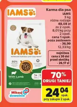 Carrefour Karma dla psa Iams z jagnięciną oferta