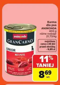 Carrefour Karma dla psa Animonda GranCarno Junior oferta