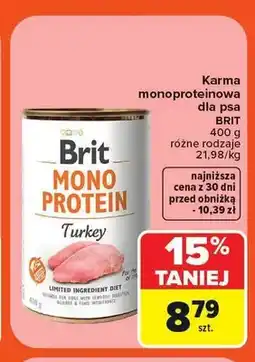 Carrefour Karma dla psa Brit Mono Protein Turkey oferta