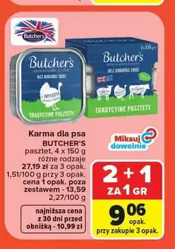 Carrefour Karma dla psa Butcher's z indykiem 4-pak oferta