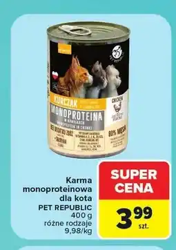 Carrefour Karma monoproteinowa dla kota Pet Republic kurczak oferta