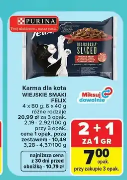 Carrefour Karma dla kota Felix Wiejskie Smaki 4-pak oferta