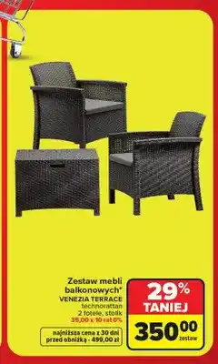 Carrefour Zestaw mebli balkonowych Venezia Terrace technorattan oferta
