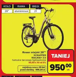 Carrefour Rower miejski Scrapper Railway 3,0 oferta