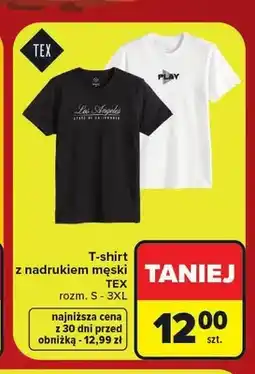 Carrefour T-shirt z nadrukiem męski TEX oferta