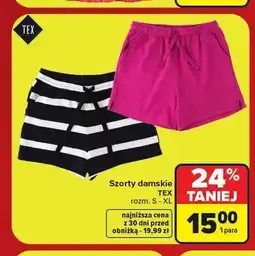 Carrefour Szorty damskie TEX oferta