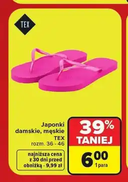 Carrefour Japonki damskie TEX oferta