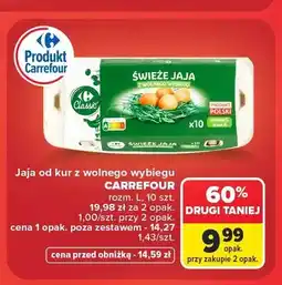 Carrefour Jaja od kur z wolnego wybiegu Carrefour Classic oferta