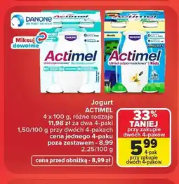 Carrefour Jogurt Danone Actimel klasyczny 4-pak oferta