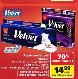 Carrefour Papier toaletowy Velvet White Cotton 10 rolek oferta