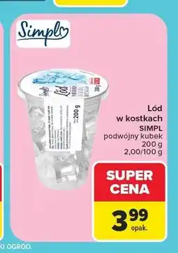 Carrefour Lód w kostkach Simpl podwójny kubek oferta