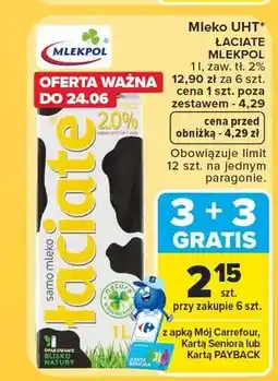 Carrefour Mleko UHT Łaciate 2% oferta