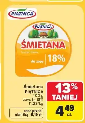 Carrefour Śmietana Piątnica 18% oferta