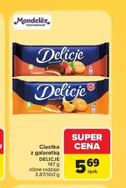 Carrefour Ciastka z galaretką Delicje Szampańskie Truskawkowe oferta