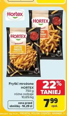 Carrefour Frytki mrożone proste Hortex oferta