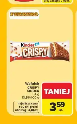 Carrefour Wafelek Kinder Crispy oferta