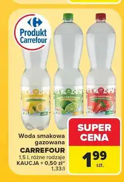 Carrefour Woda smakowa gazowana cytrynowa Carrefour oferta