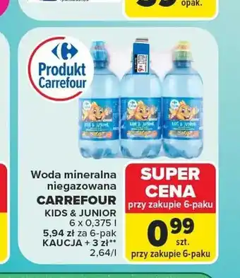 Carrefour Woda mineralna niegazowana Carrefour Kids & Junior oferta