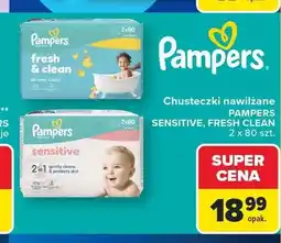 Carrefour Chusteczki nawilżane Pampers Fresh & Clean 2-pak oferta