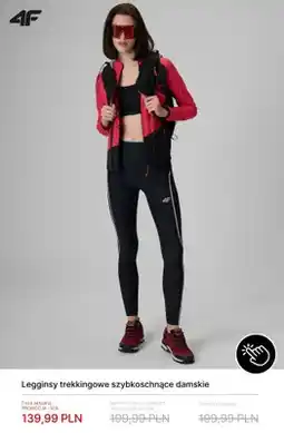 4F Legginsy trekkingowe szybkoschnące damskie 4F oferta